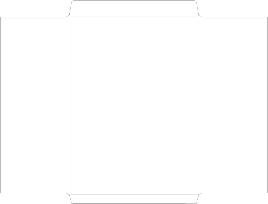 قالب دایکات پاکت A4 عمودی مناسب کاغذ تحریر ۸۰ گرم و گلاسه همراه با خطوط برش، تا و لبچسب استاندارد چاپ