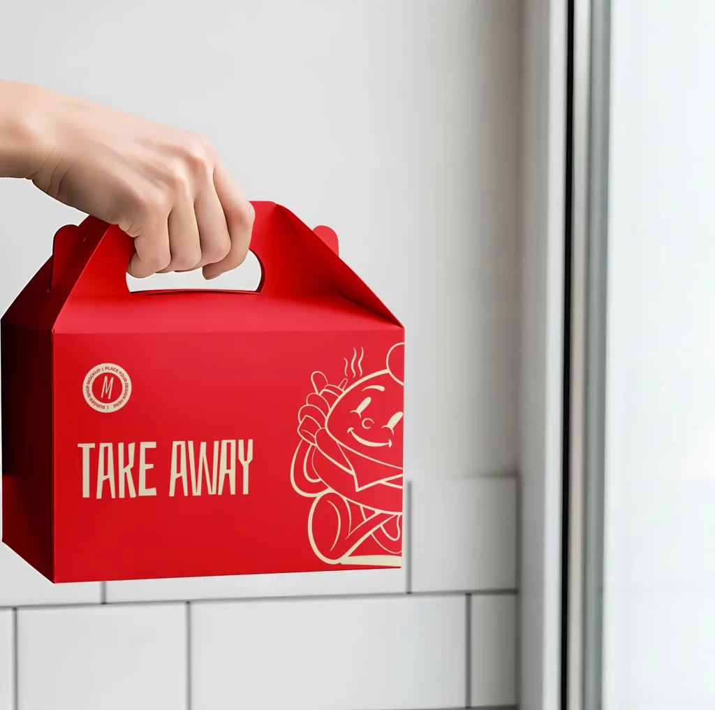 جعبه غذای دستهدار با طراحی اختصاصی و بخشبندی داخلی | چاپ مشهد