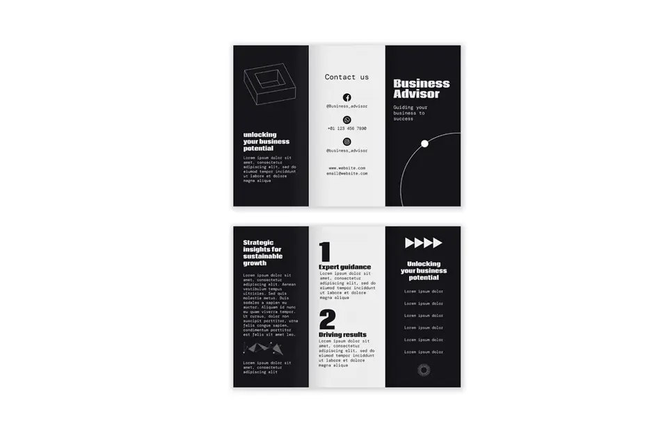 چاپ بروشور ۳ لت گلاسه تبلیغاتی با دو خط تا و تحویل فوری در مشهد