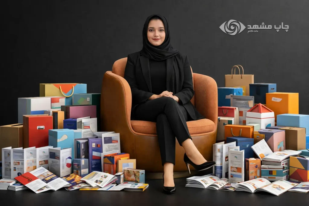 مجتمع چاپ مشهد؛ چاپخانه تخصصی برای سفارش آنلاین چاپ فوری و ارزان انواع تراکت، لیبل، ست اداری و جعبه بسته‌بندی.